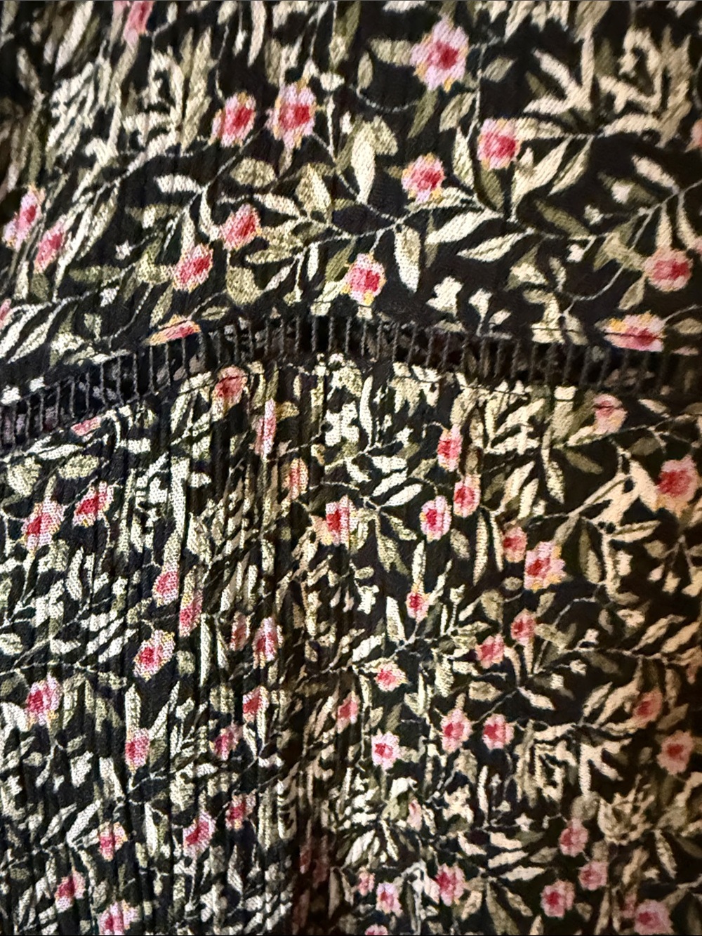 easel Black Floral Maxi Dress with Pink and Cream Accents - Picture 5 of 8